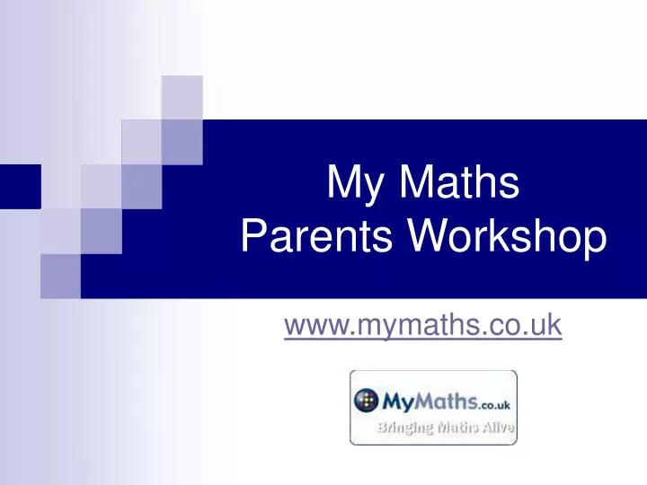 my maths parents workshop