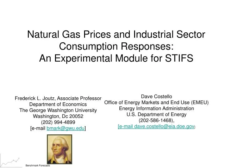 natural gas prices and industrial sector consumption responses an experimental module for stifs