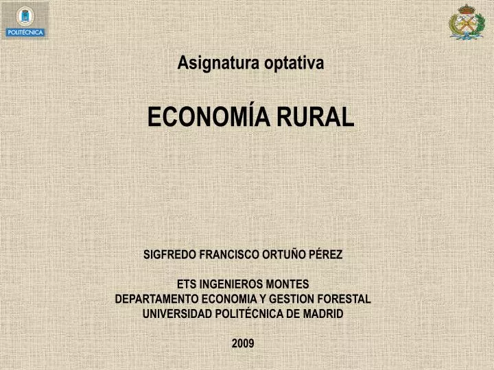 asignatura optativa econom a rural