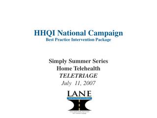HHQI National Campaign Best Practice Intervention Package