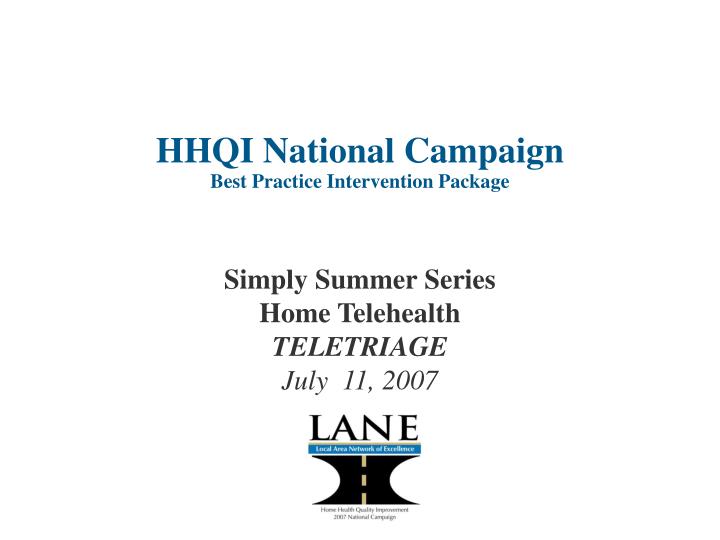 hhqi national campaign best practice intervention package