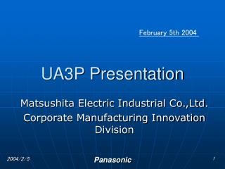 UA3P Presentation