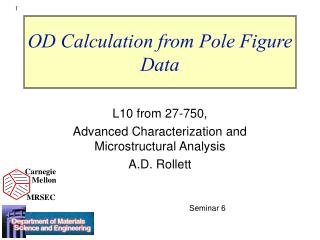OD Calculation from Pole Figure Data
