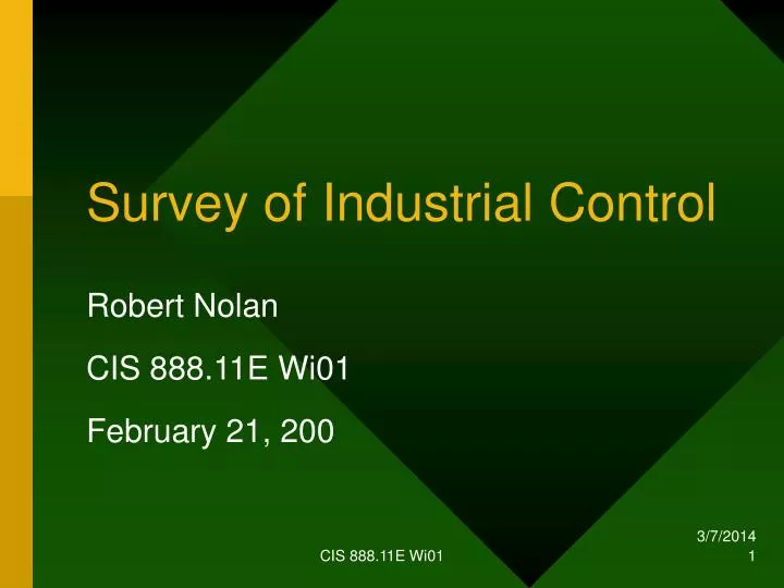 survey of industrial control