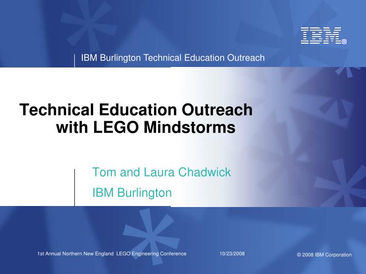 technical education outreach with lego mindstorms