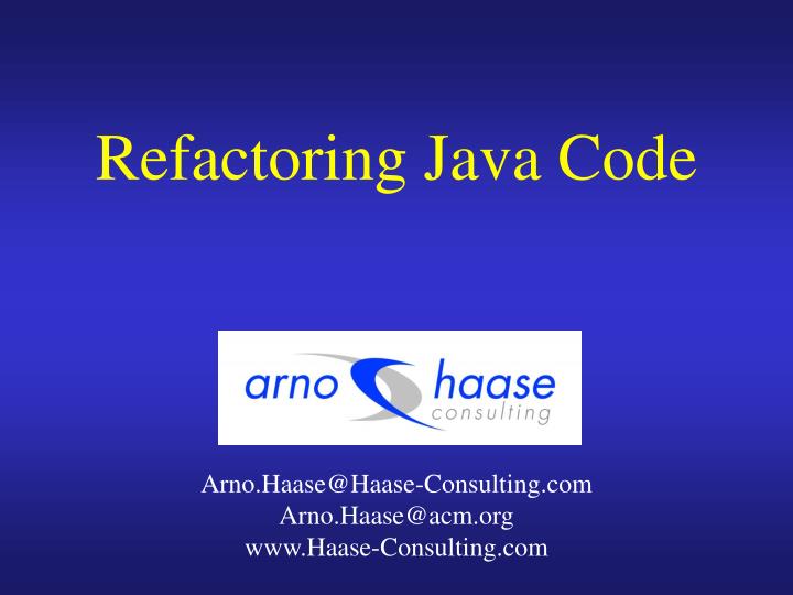 refactoring java code