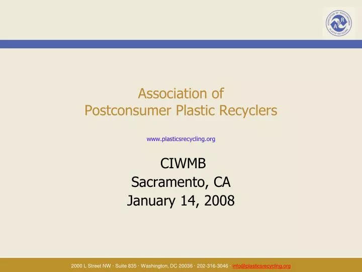 association of postconsumer plastic recyclers www plasticsrecycling org