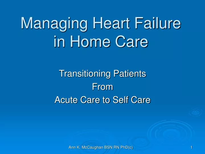 managing heart failure in home care