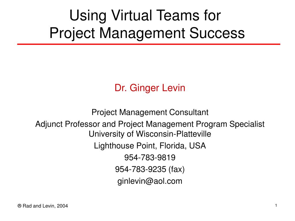 PPT - Using Virtual Teams for Project Management Success PowerPoint ...