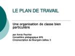 LE PLAN DE TRAVAIL - slide 1