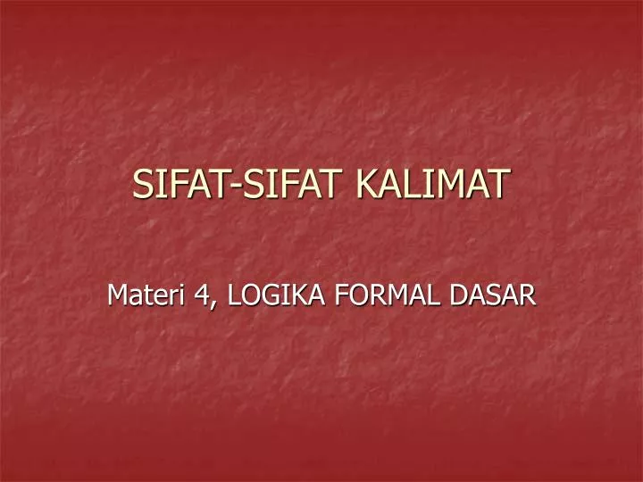 sifat sifat kalimat