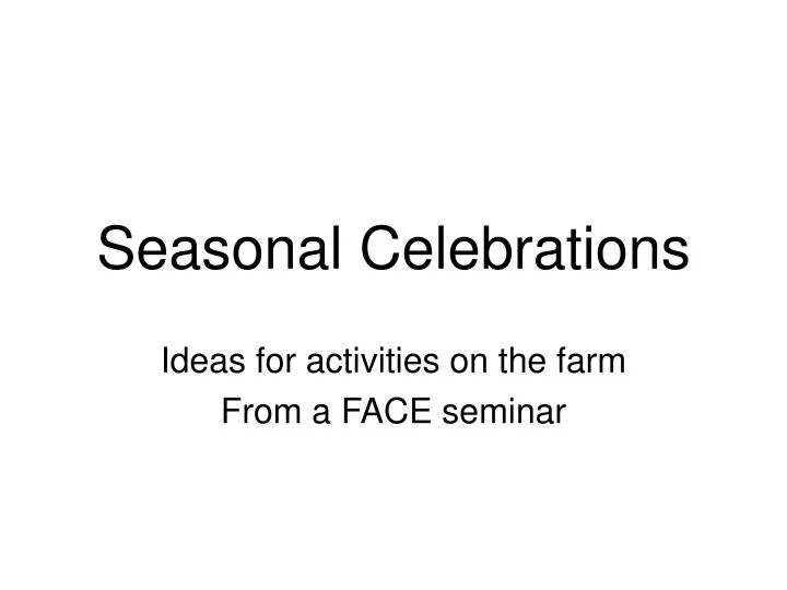 ideas for activities on the farm from a face seminar