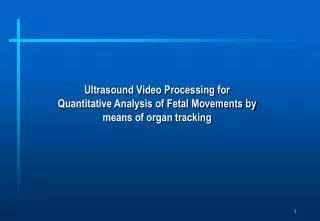 Ultrasound Video Processing for Quantitative Analysis of Fetal Movements by means of organ tracking