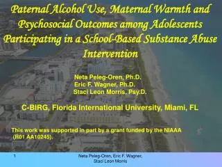 Paternal Alcohol Use, Maternal Warmth and Psychosocial Outcomes among Adolescents Participating in a School-Based Substa