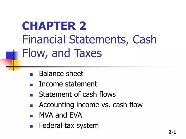 chapter 2 financial statements cash flow and taxes