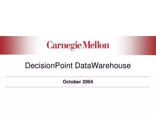 DecisionPoint DataWarehouse