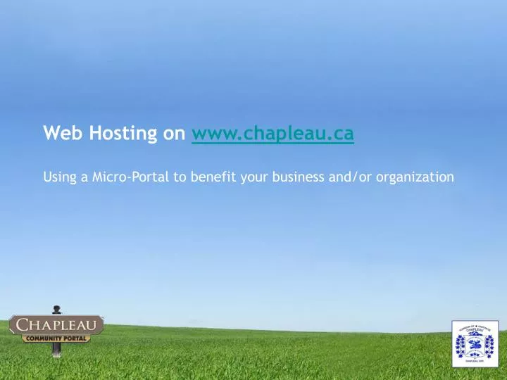 web hosting on www chapleau ca using a micro portal to benefit your business and or organization