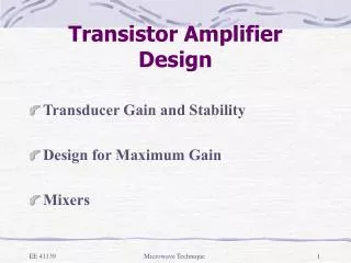 Transistor Amplifier Design