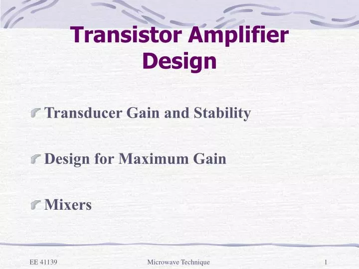 transistor amplifier design