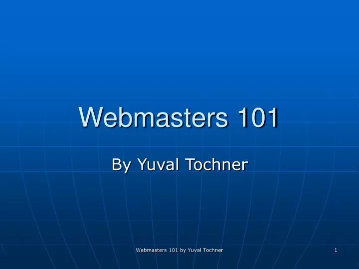 webmasters 101
