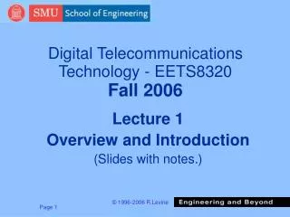 Digital Telecommunications Technology - EETS8320 Fall 2006