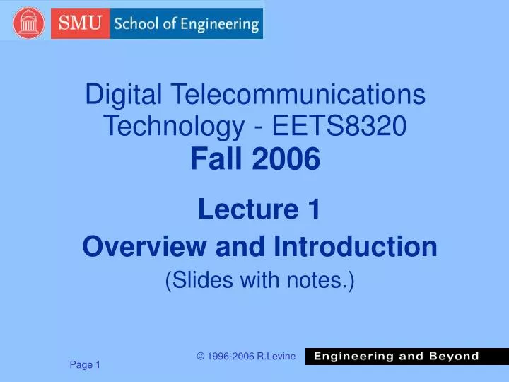 digital telecommunications technology eets8320 fall 2006