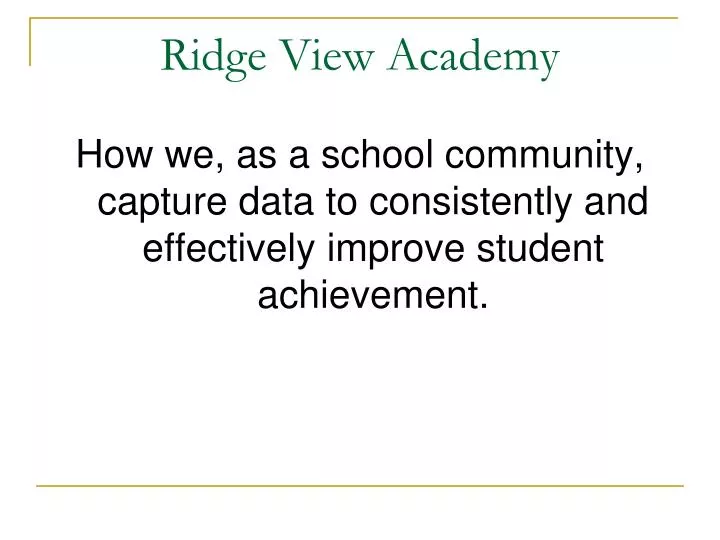 ridge view academy