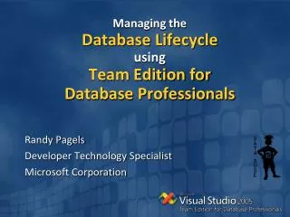 Managing the Database Lifecycle using Team Edition for Database Professionals
