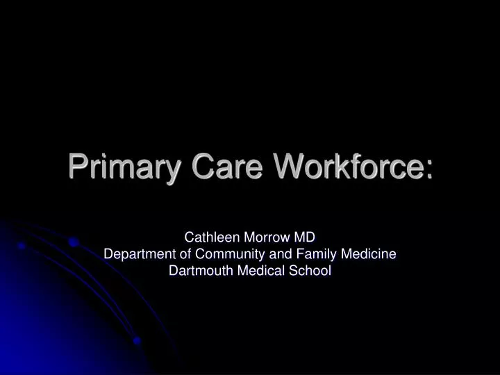 primary care workforce