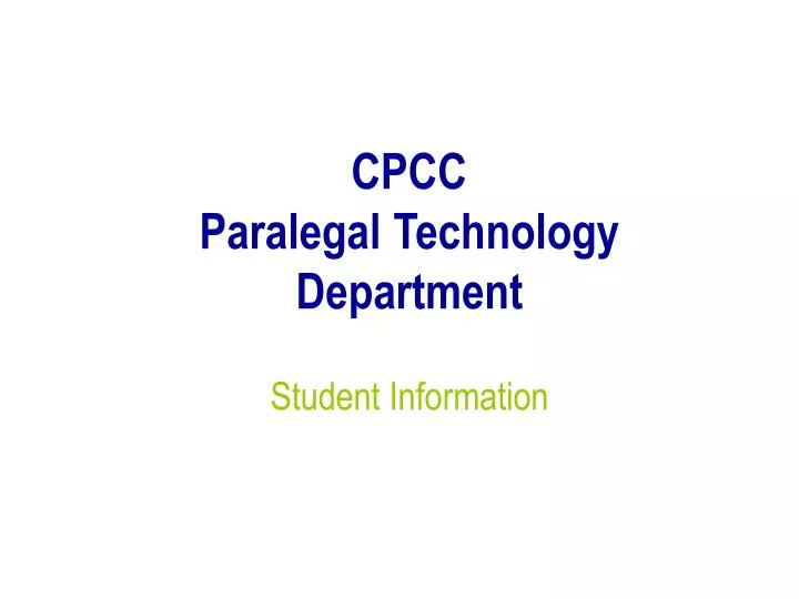 cpcc paralegal technology department