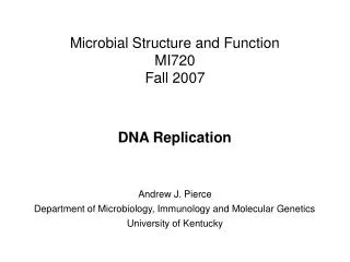 Microbial Structure and Function
