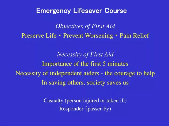 emergency lifesaver course