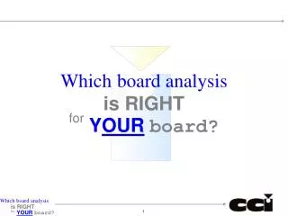 Which board analysis is RIGHT for Y OUR board?