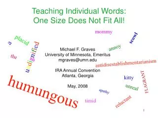 Teaching Individual Words: One Size Does Not Fit All!