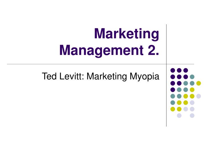 marketing management 2