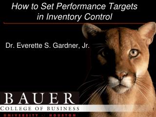 How to Set Performance Targets in Inventory Control