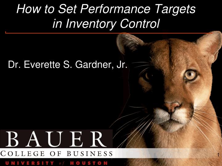 how to set performance targets in inventory control