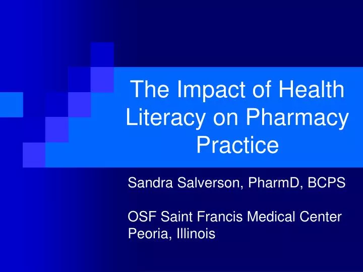 the impact of health literacy on pharmacy practice