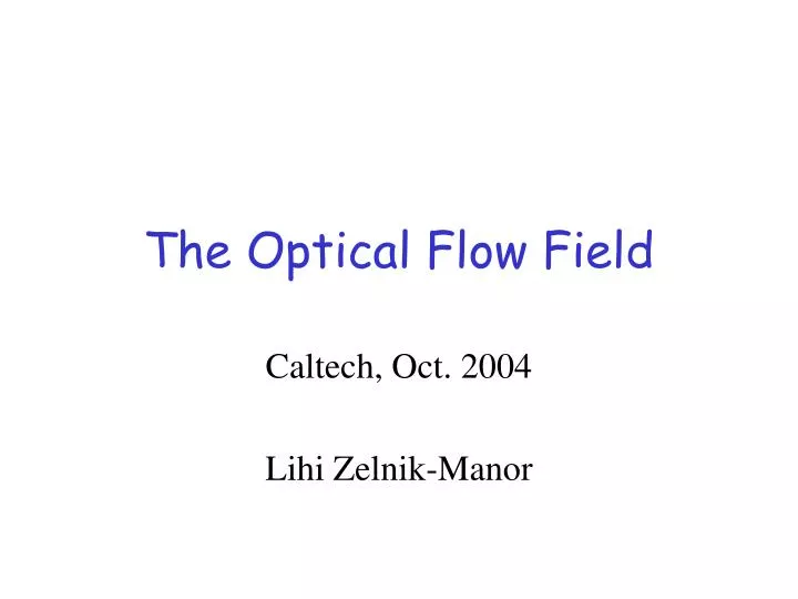 the optical flow field