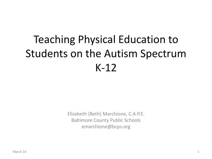 teaching physical education to students on the autism spectrum k 12