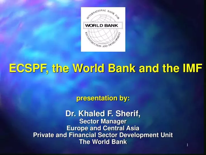 ecspf the world bank and the imf