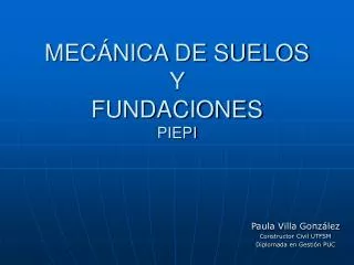 MECÁNICA DE SUELOS Y FUNDACIONES PIEPI