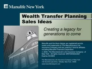 Wealth Transfer Planning Sales Ideas