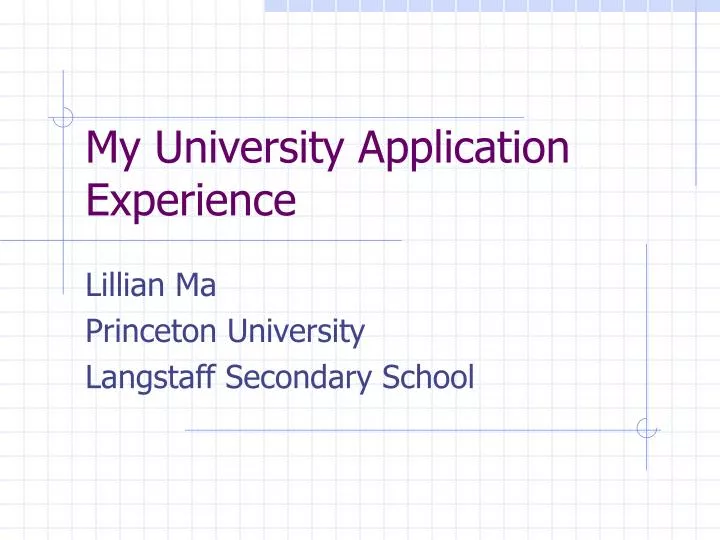 my university application experience