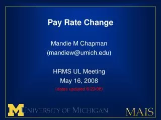 Pay Rate Change