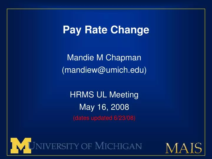 pay rate change