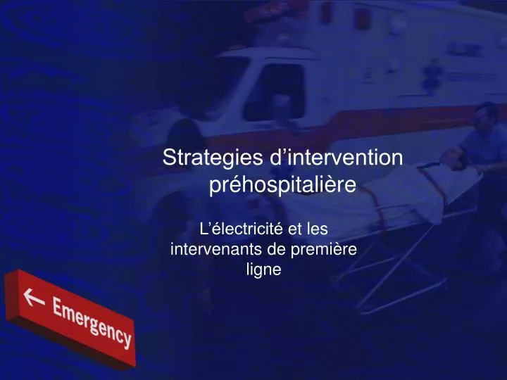 strategies d intervention pr hospitali re