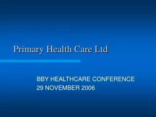 Primary Health Care Ltd