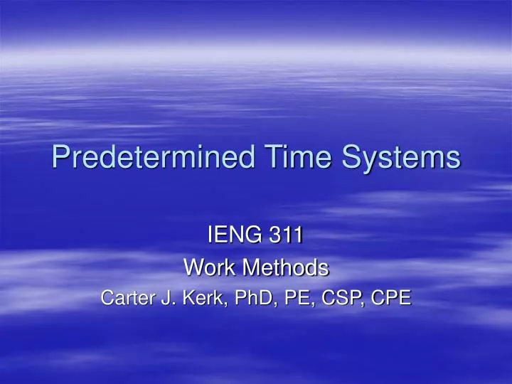 predetermined time systems