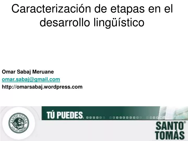 caracterizaci n de etapas en el desarrollo ling stico